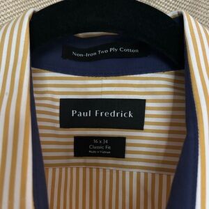 Paul Fredrick Gold and Blue Dress Shirts Elegant Business Style